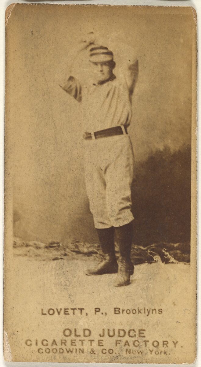 Lovett, Pitcher, Brooklyn, from the Old Judge series (N172) for Old Judge Cigarettes, Issued by Goodwin &amp; Company, Albumen photograph 