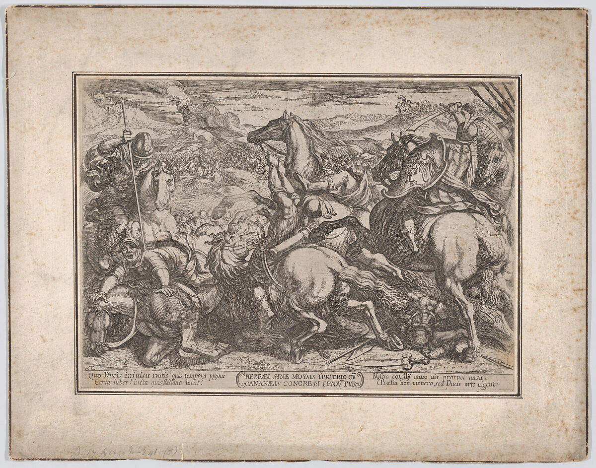 Plate 6: The Israelites Defeated by the Canaanites for Having Disobeyed Moses, from 'The Battles of the Old Testament', Antonio Tempesta (Italian, Florence 1555–1630 Rome), Etching 