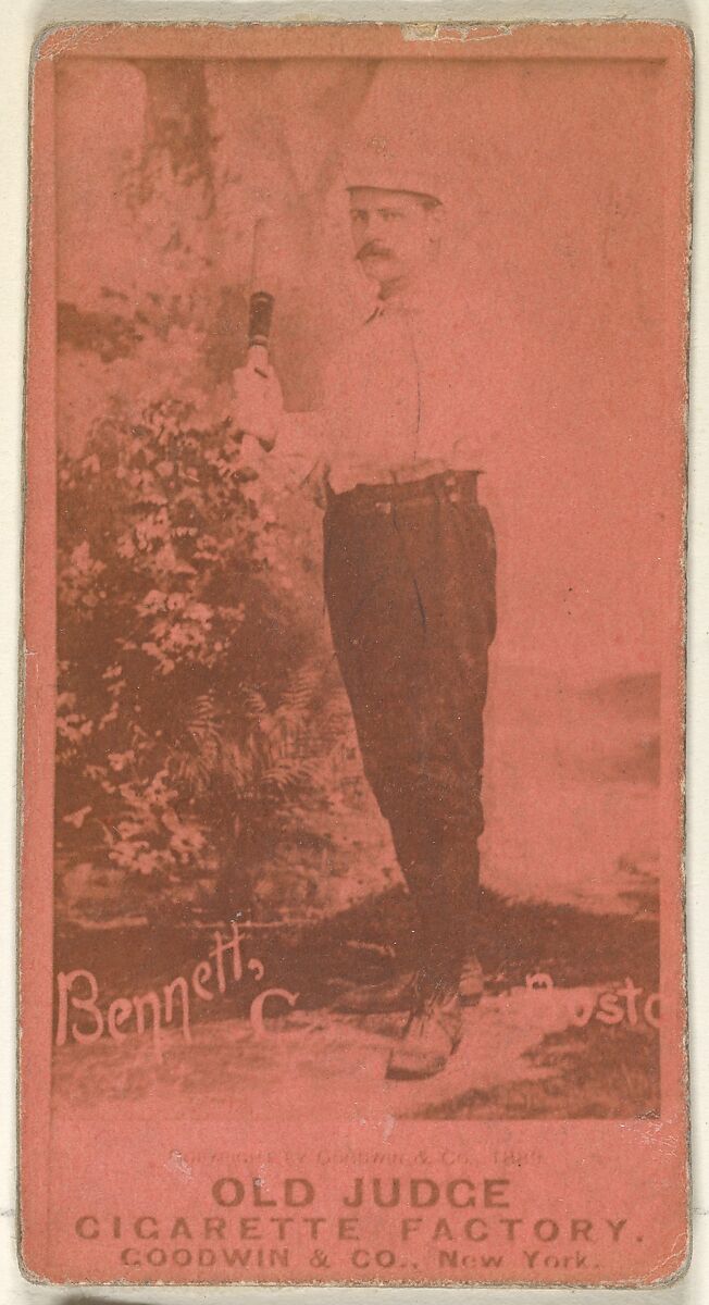 Bennett, Catcher, Boston, from the Old Judge series (N172) for Old Judge Cigarettes, Issued by Goodwin &amp; Company, Albumen photograph
