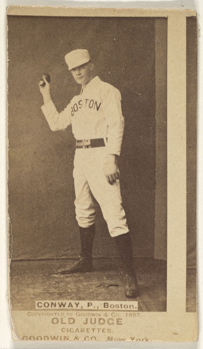 Conway, Pitcher, Boston, from the Old Judge series (N172) for Old Judge Cigarettes, Issued by Goodwin &amp; Company, Albumen photograph 