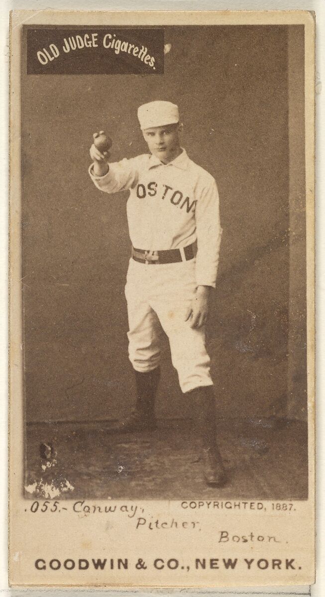 Conway, Pitcher, Boston, from the Old Judge series (N172) for Old Judge Cigarettes, Issued by Goodwin &amp; Company, Albumen photograph 