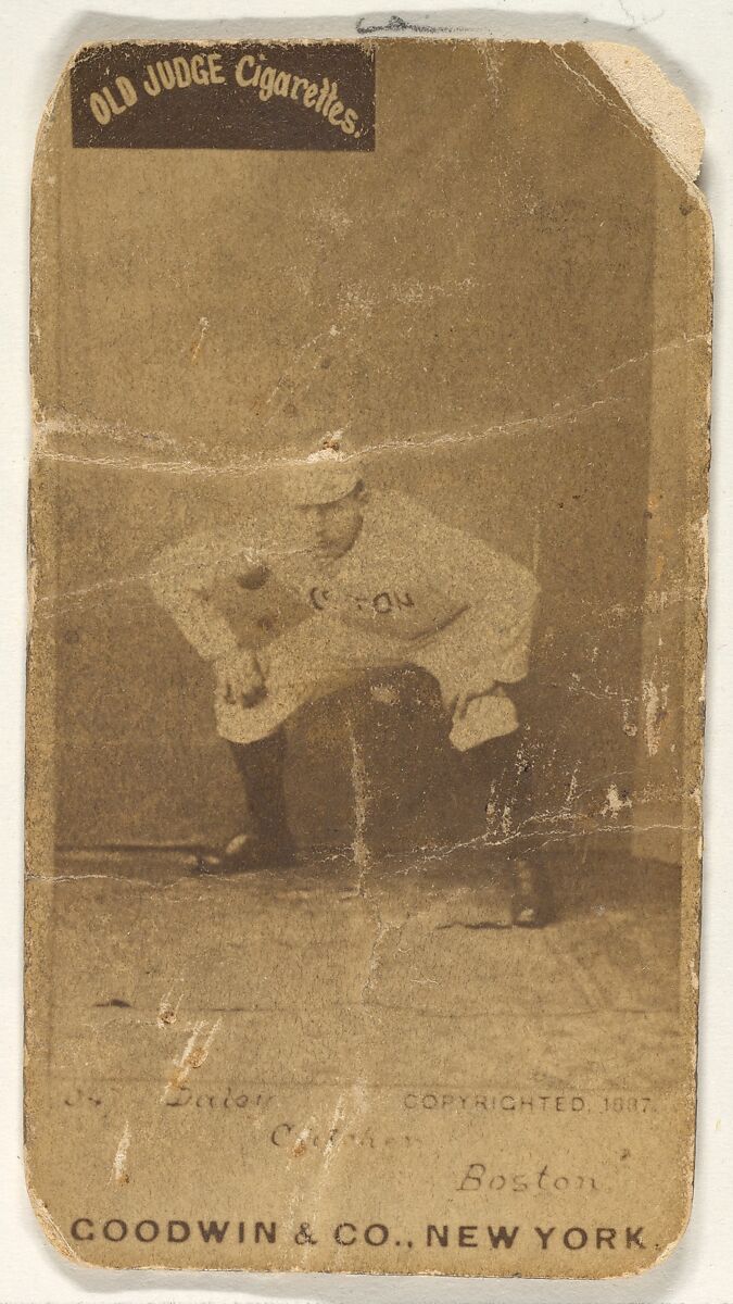 Daily, Catcher, Boston, from the Old Judge series (N172) for Old Judge Cigarettes, Issued by Goodwin &amp; Company, Albumen photograph 