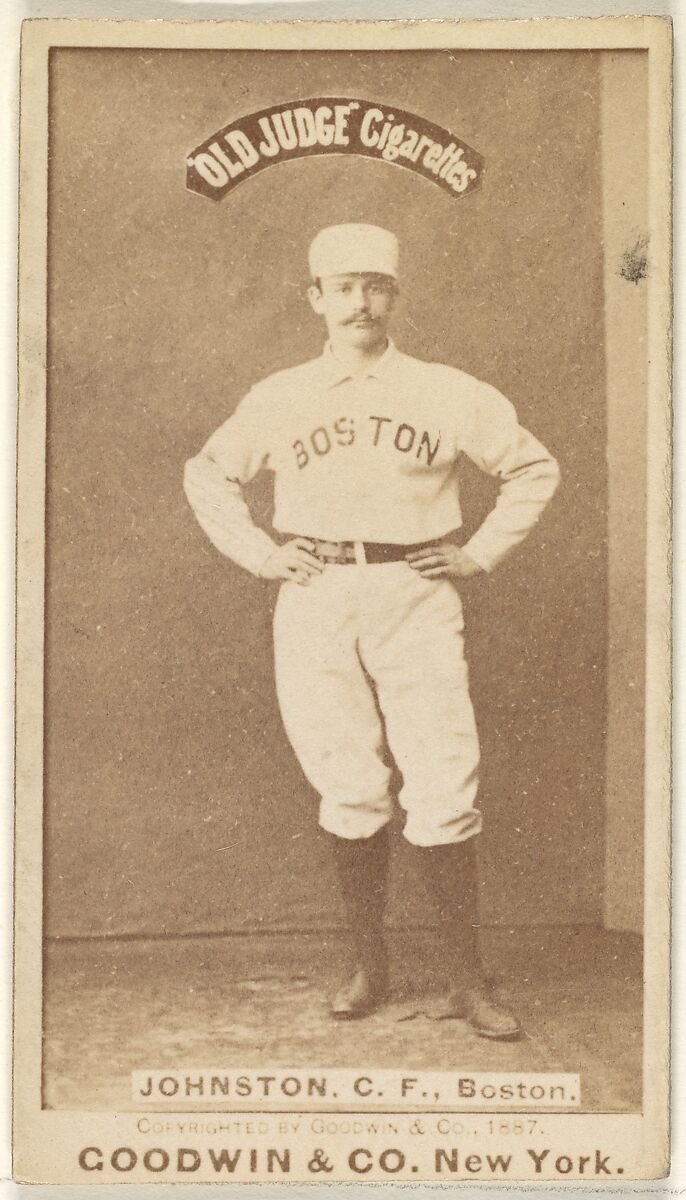 Johnston, Center Field, Boston, from the Old Judge series (N172) for Old Judge Cigarettes, Issued by Goodwin &amp; Company, Albumen photograph 