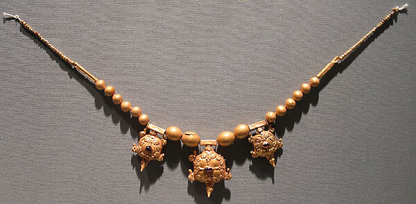 Necklace with Three Tortoise-Shaped Pendants