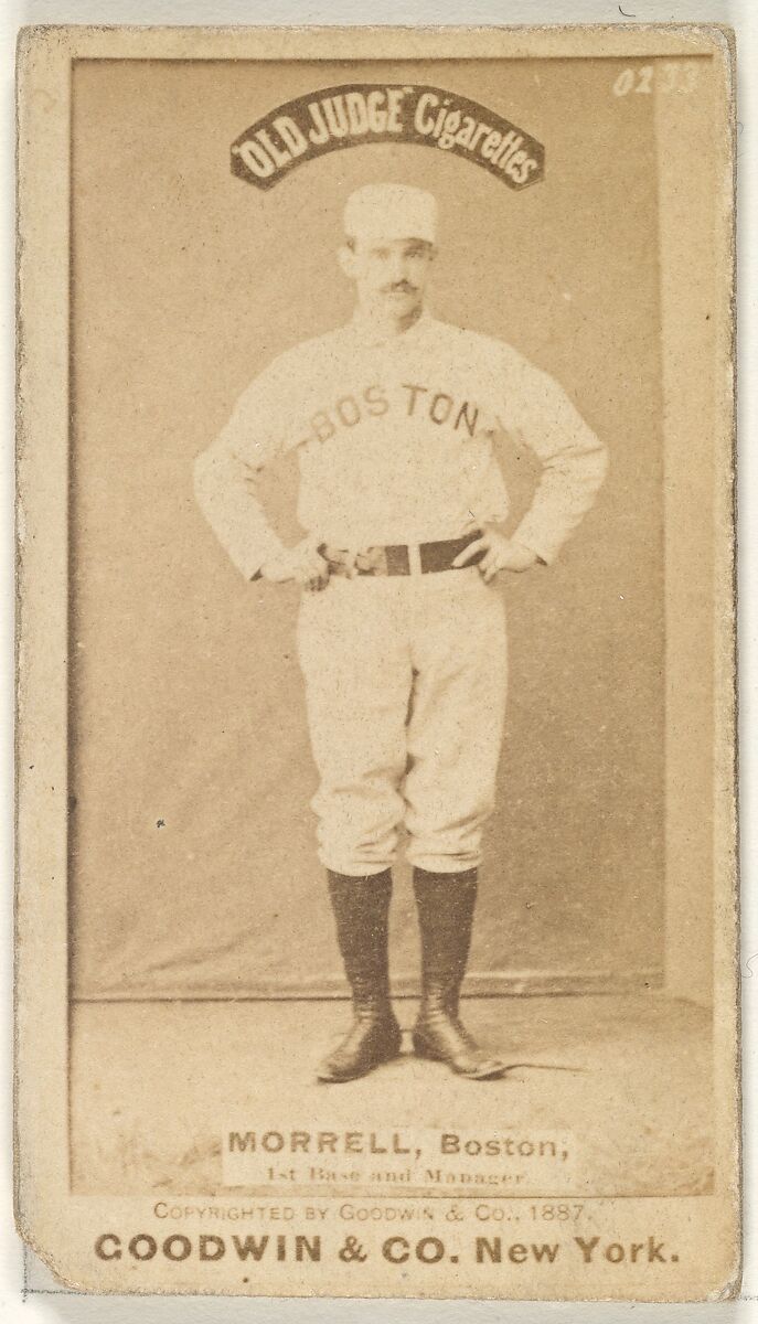 Morrell, 1st Base and Manager, Boston, from the Old Judge series (N172) for Old Judge Cigarettes, Issued by Goodwin &amp; Company, Albumen photograph 