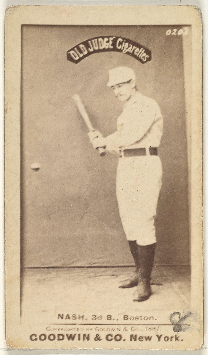 Nash, 3rd Base, Boston, from the Old Judge series (N172) for Old Judge Cigarettes, Issued by Goodwin &amp; Company, Albumen photograph 