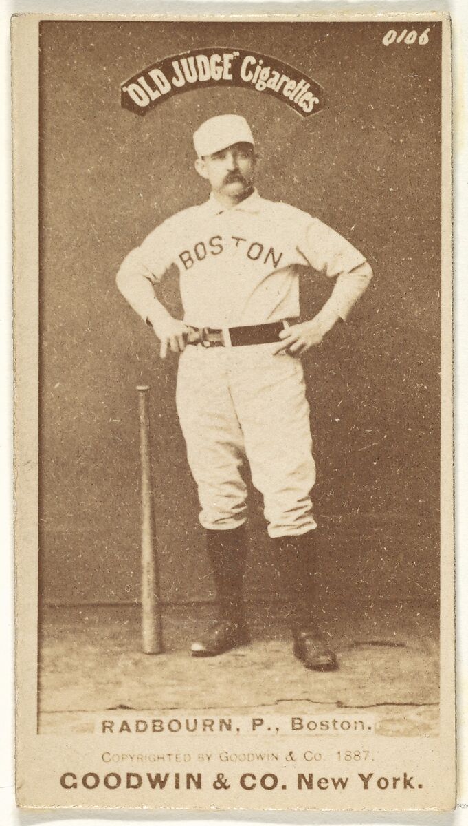 Radbourn, Pitcher, Boston, from the Old Judge series (N172) for Old Judge Cigarettes, Issued by Goodwin &amp; Company, Albumen photograph 