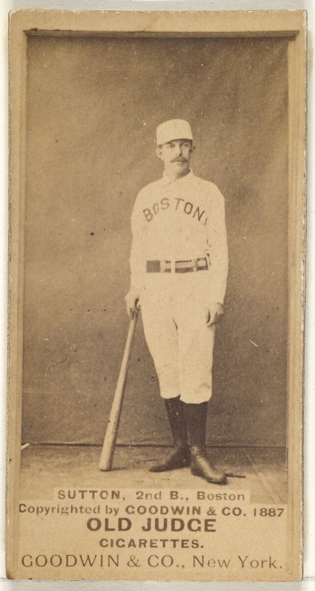 Sutton, 2nd Base, Boston, from the Old Judge series (N172) for Old Judge Cigarettes, Issued by Goodwin &amp; Company, Albumen photograph 