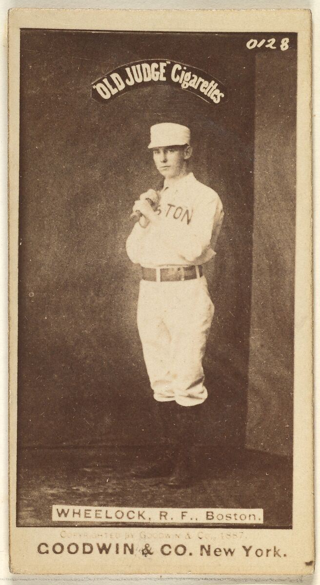 Wheelock, Right Field, Boston, from the Old Judge series (N172) for Old Judge Cigarettes, Issued by Goodwin &amp; Company, Albumen photograph 