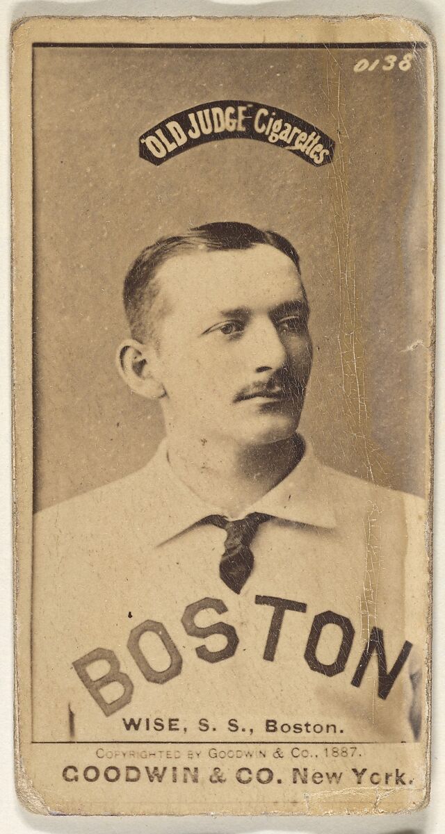 Wise, Shortstop, Boston, from the Old Judge series (N172) for Old Judge Cigarettes, Issued by Goodwin &amp; Company, Albumen photograph 