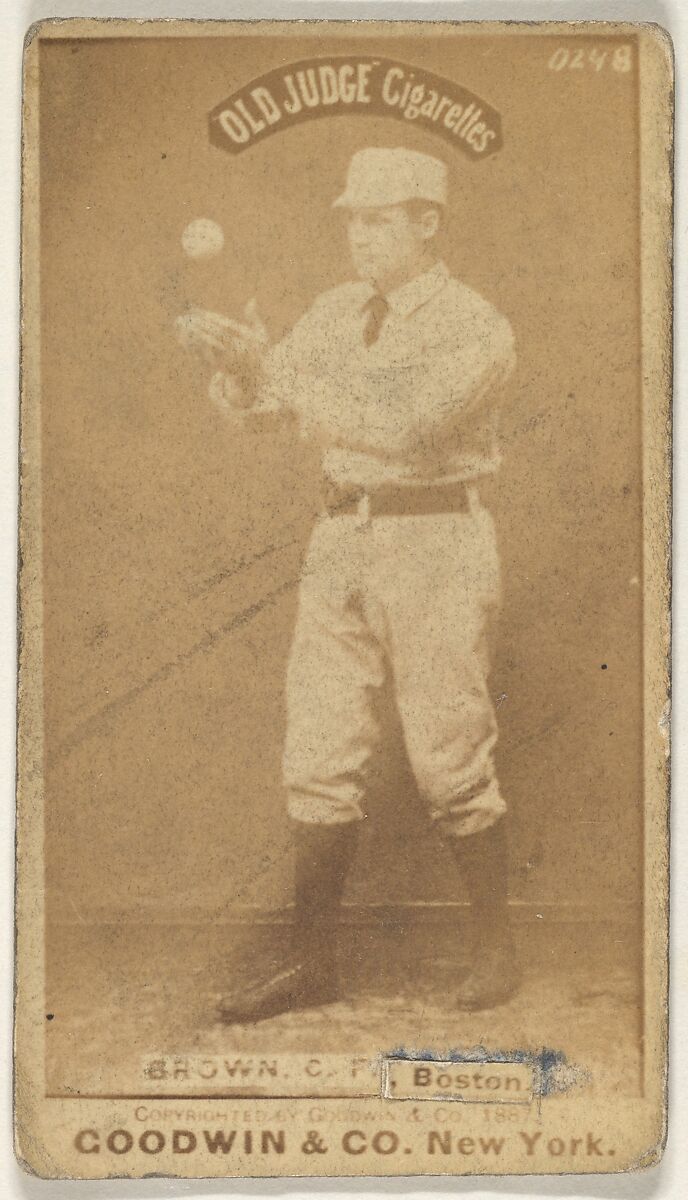 Brown, Center Field, Boston, from the Old Judge series (N172) for Old Judge Cigarettes, Issued by Goodwin &amp; Company, Albumen photograph 