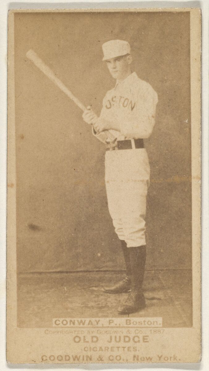 Conway, Pitcher, Boston, from the Old Judge series (N172) for Old Judge Cigarettes, Issued by Goodwin &amp; Company, Albumen photograph 