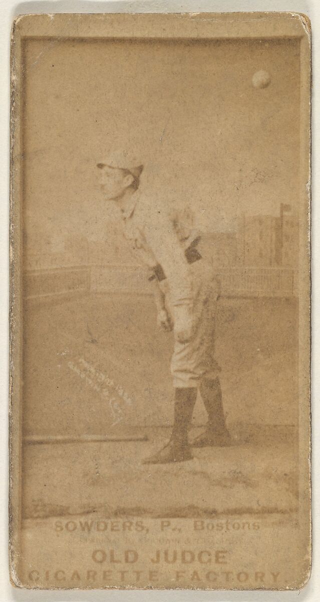 Sowders, Pitcher, Boston, from the Old Judge series (N172) for Old Judge Cigarettes, Issued by Goodwin &amp; Company, Albumen photograph 