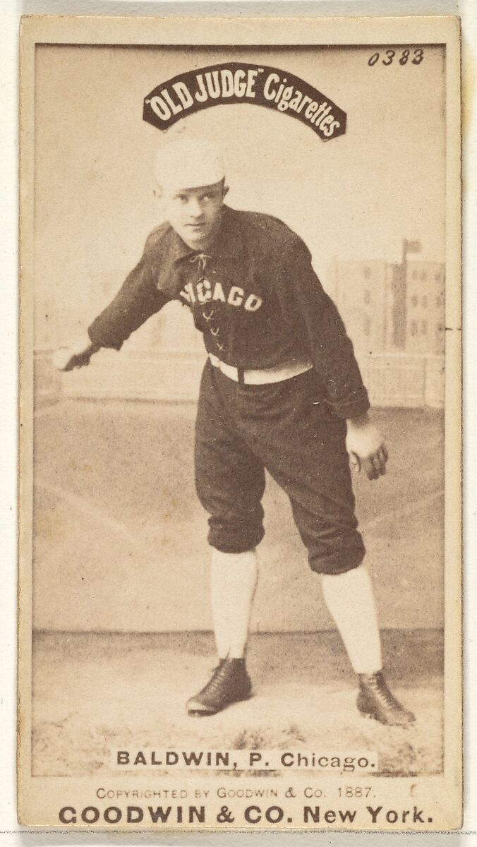 Baldwin, Pitcher, Chicago, from the Old Judge series (N172) for Old Judge Cigarettes, Issued by Goodwin &amp; Company, Albumen photograph 