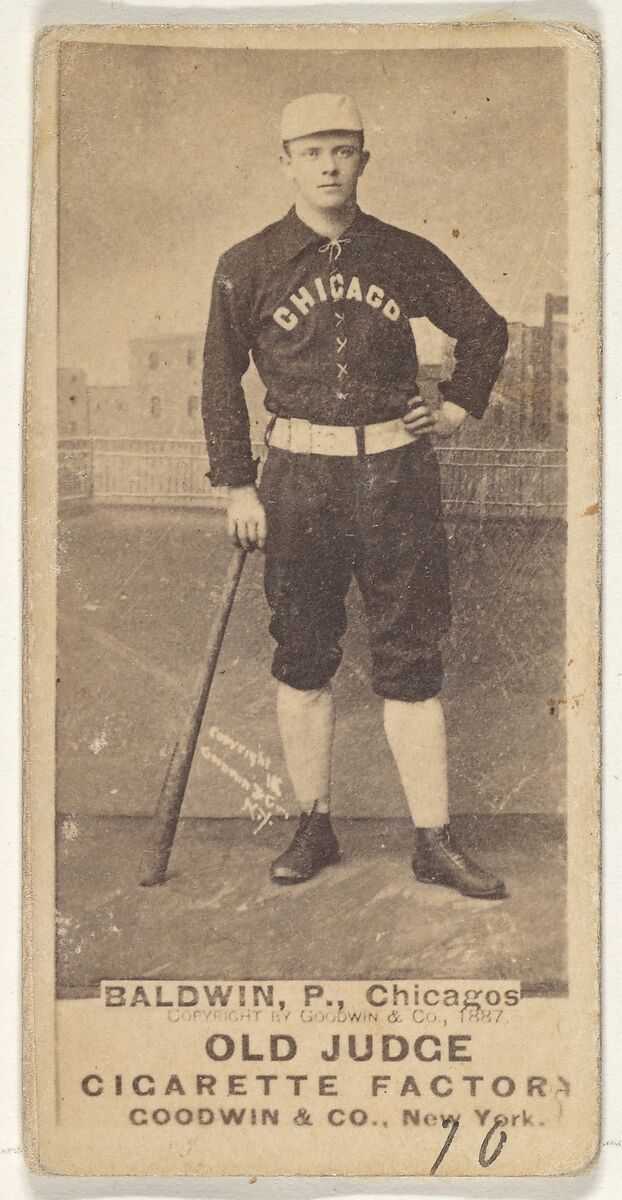 Baldwin, Pitcher, Chicago, from the Old Judge series (N172) for Old Judge Cigarettes, Issued by Goodwin &amp; Company, Albumen photograph 