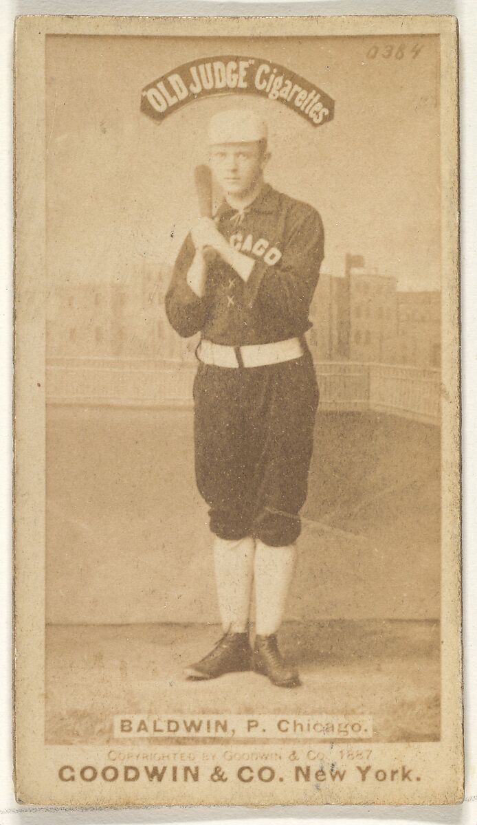 Baldwin, Pitcher, Chicago, from the Old Judge series (N172) for Old Judge Cigarettes, Issued by Goodwin &amp; Company, Albumen photograph 