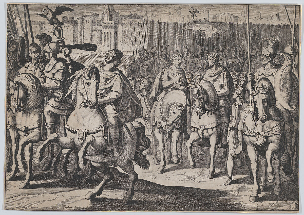 Plate 4: The peace with the king of France in order to fight the Turks, from the Triumphs of Charles V, Jacques de Gheyn, III (Dutch, Amsterdam (?) ca. 1596–1641 Utrecht), Etching and engraving 