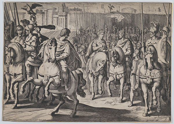 Plate 4: The peace with the king of France in order to fight the Turks, from the Triumphs of Charles V