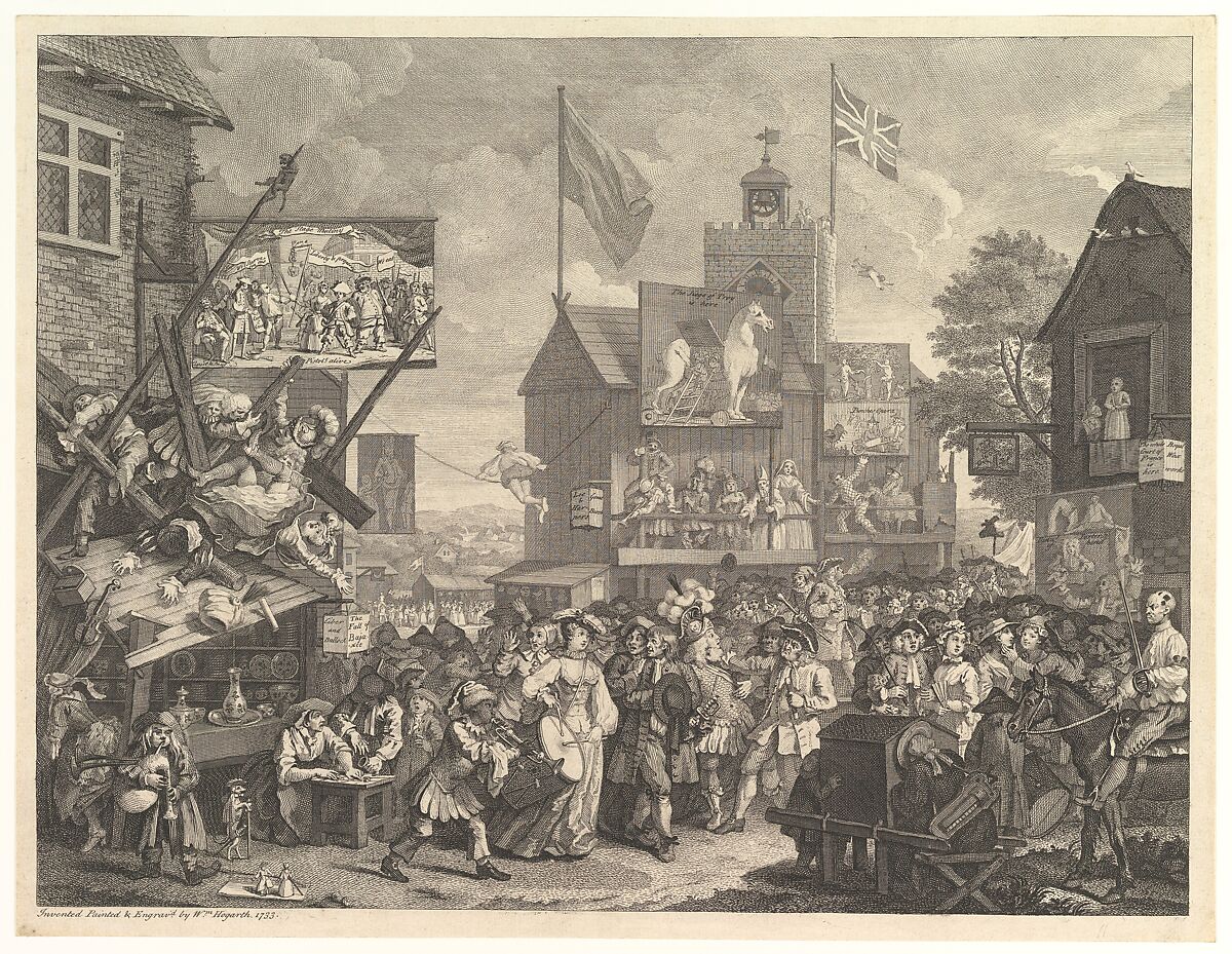 Southwark Fair, William Hogarth (British, London 1697–1764 London), Etching and engraving; only state 