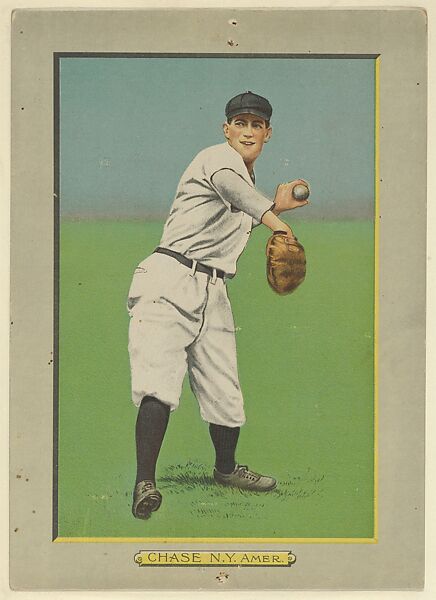 Hal Chase, First Baseman, New York Highlanders (American  League), from Turkey Red Cabinets (T3), American Tobacco Company, Chromolithograph with hand-coloring 
