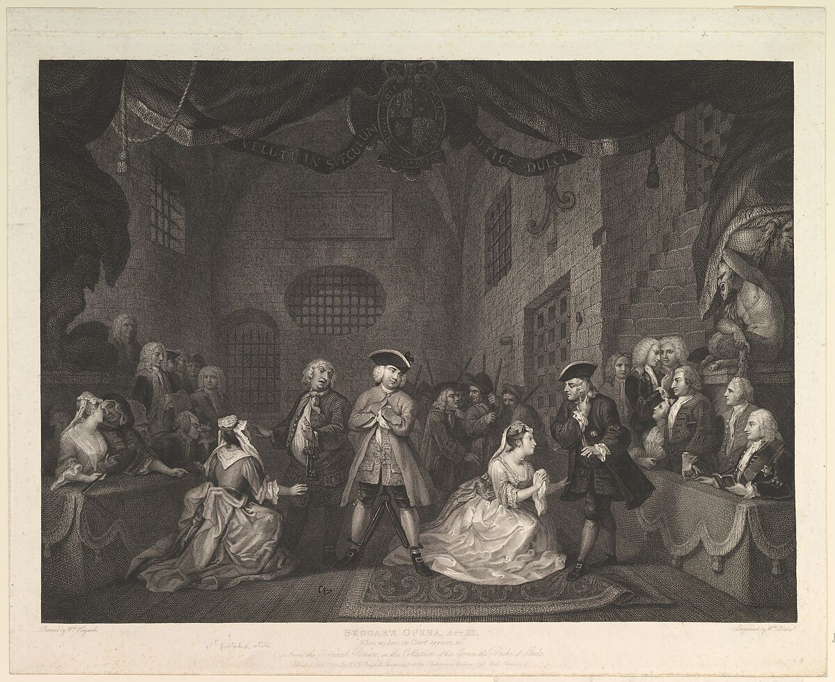 The Beggar's Opera, Act III, William Blake (British, London 1757–1827 London), Engraving 