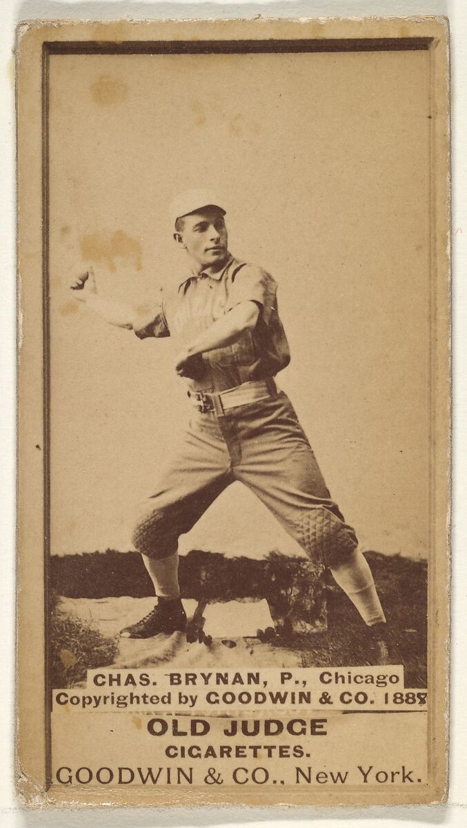 Chas. Brynan, Pitcher, Chicago, from the Old Judge series (N172) for Old Judge Cigarettes, Issued by Goodwin &amp; Company, Albumen photograph 