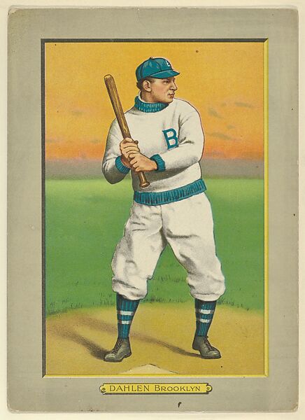 Bill Dahlen, Shortstop, Brooklyn Dodgers (National League), from Turkey Red Cabinets (T3), American Tobacco Company, Chromolithograph with hand-coloring 