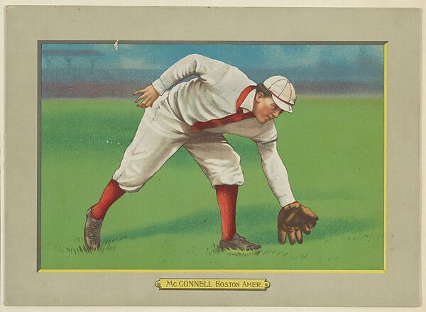 Amby McConnell, Second Baseman, Boston Red Sox (American League), from Turkey Red Cabinets (T3), American Tobacco Company, Chromolithograph with hand-coloring 
