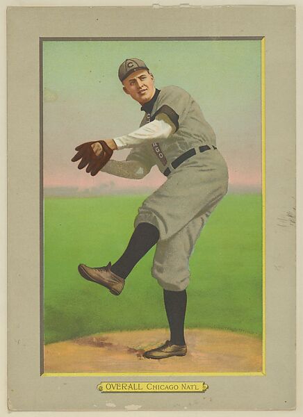 Orval Overall, Pitcher, Chicago Cubs (National League), from Turkey Red Cabinets (T3), American Tobacco Company, Chromolithograph with hand-coloring 