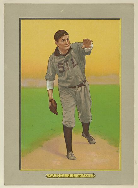 Rube Waddell, Pitcher, St. Louis Browns (American League), from Turkey Red Cabinets (T3), American Tobacco Company, Chromolithograph with hand-coloring 