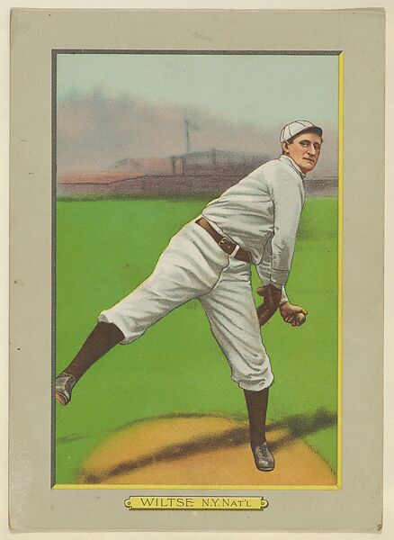 George Leroy "Hooks" Wiltse, Pitcher, New York Giants (National League), from Turkey Red Cabinets (T3), American Tobacco Company, Chromolithograph with hand-coloring 