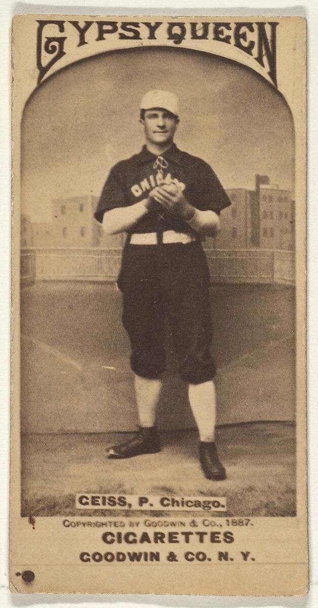 Ceiss, Pitcher, Chicago, from the Old Judge series (N172) for Old Judge and Gypsy Queen Cigarettes, Issued by Goodwin &amp; Company, Albumen photograph 