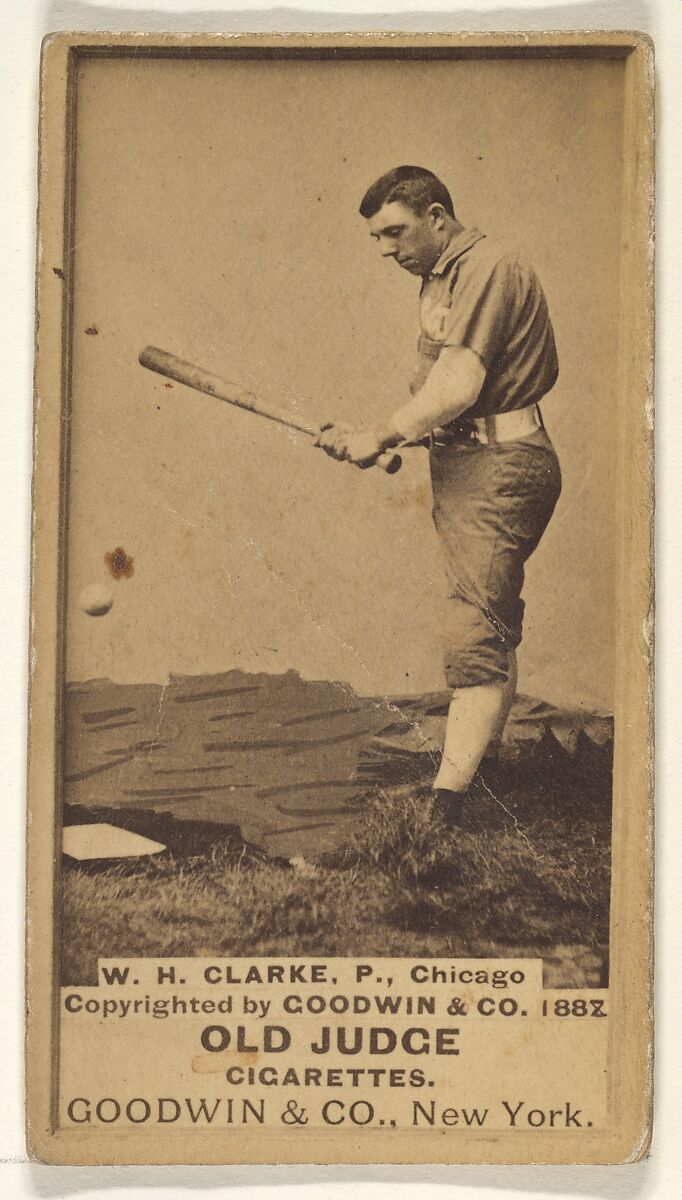 William H. "Dad" Clarke, Pitcher, Chicago, from the Old Judge series (N172) for Old Judge Cigarettes, Issued by Goodwin &amp; Company, Albumen photograph 