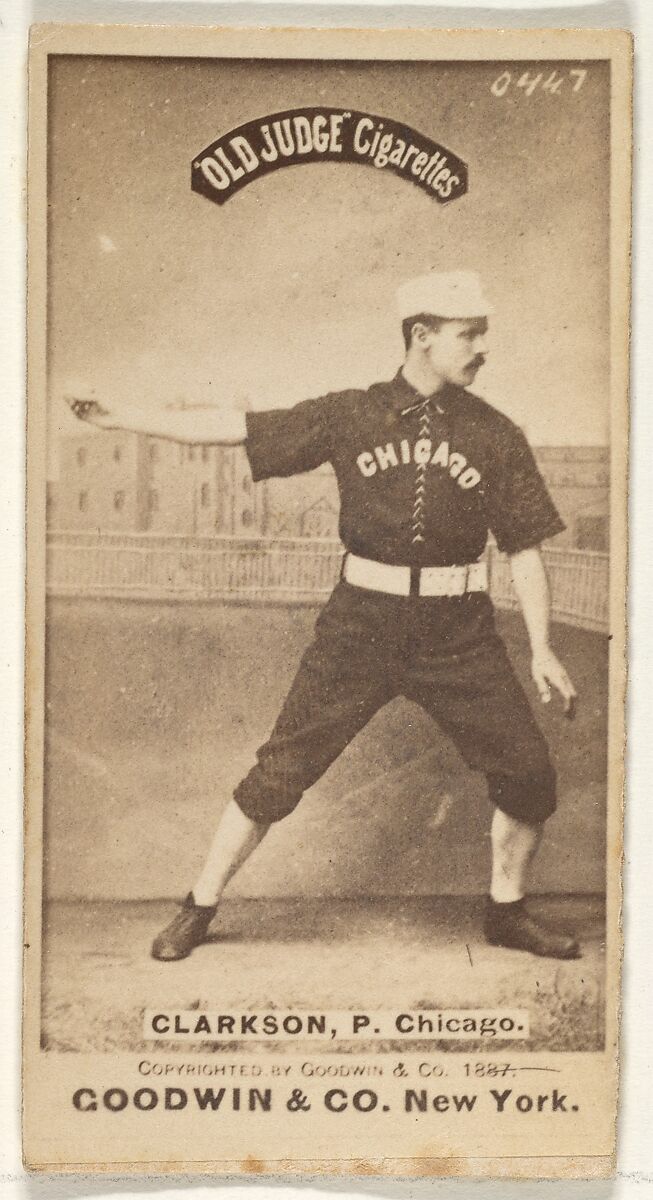 Clarkson, Pitcher, Chicago, from the Old Judge series (N172) for Old Judge Cigarettes, Issued by Goodwin &amp; Company, Albumen photograph 