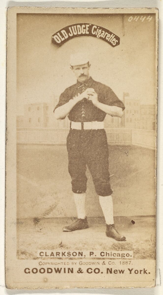 Clarkson, Pitcher, Chicago, from the Old Judge series (N172) for Old Judge Cigarettes, Issued by Goodwin &amp; Company, Albumen photograph 