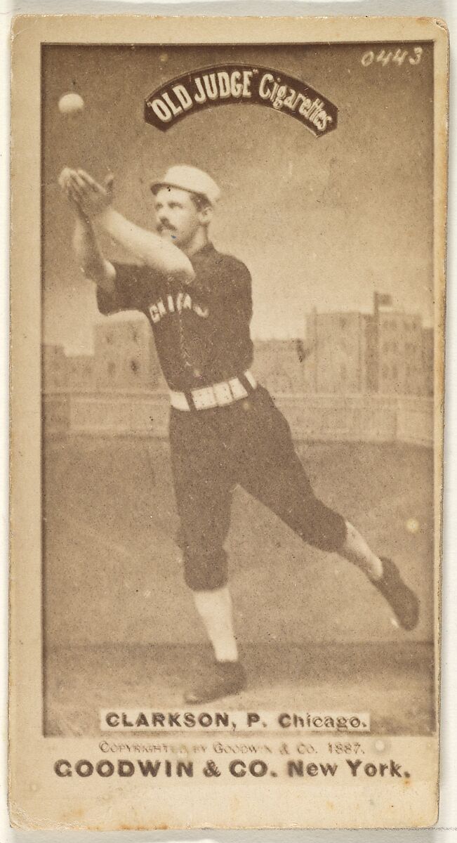 Clarkson, Pitcher, Chicago, from the Old Judge series (N172) for Old Judge Cigarettes, Issued by Goodwin &amp; Company, Albumen photograph 