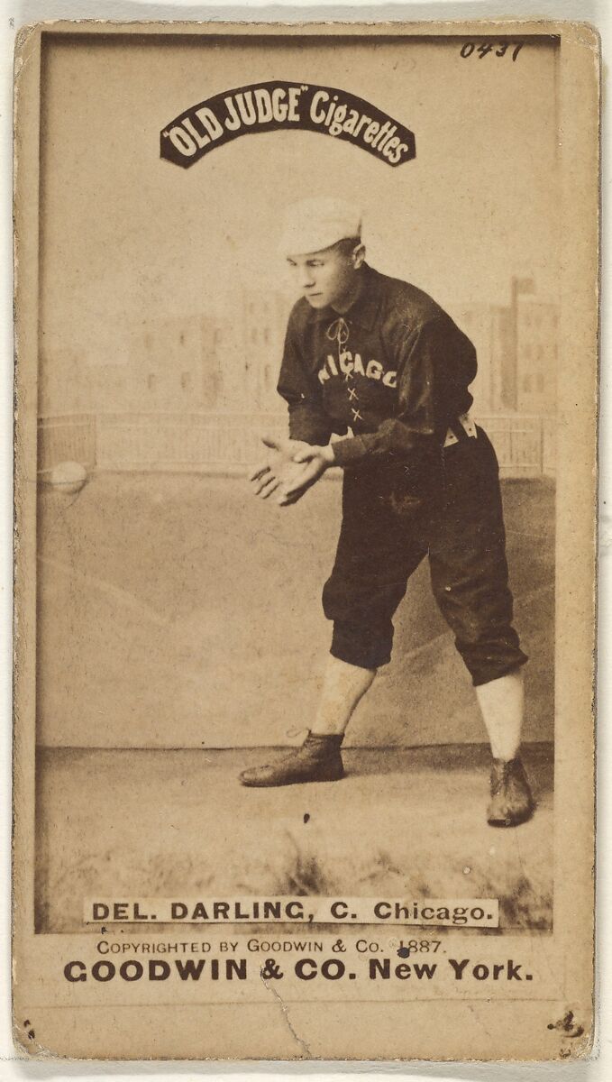 Dell Darling, Catcher, Chicago, from the Old Judge series (N172) for Old Judge Cigarettes, Issued by Goodwin &amp; Company, Albumen photograph 