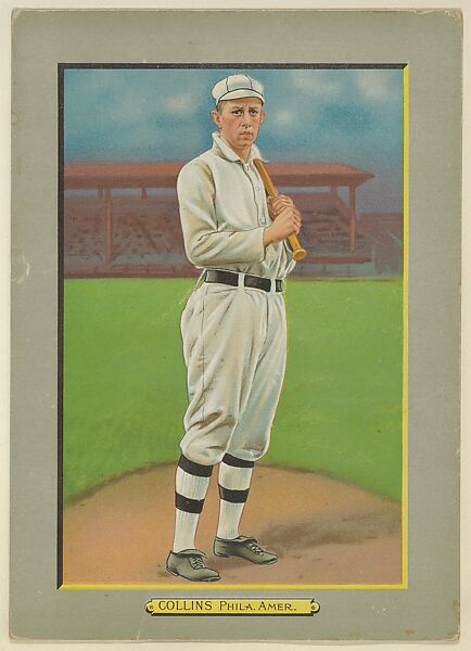 Eddie Collins, Second Baseman, Philadelphia Athletics (American League), from Turkey Red Cabinets (T3), American Tobacco Company, Chromolithograph with hand-coloring 