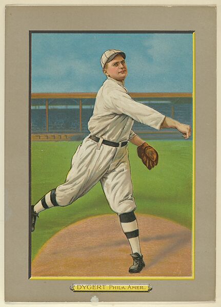 James Henry "Jimmy" Dygert, Pitcher, Philadelphia Athletics (American League), from Turkey Red Cabinets (T3), American Tobacco Company, Chromolithograph with hand-coloring 