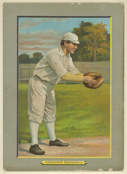 George Frederick "Peaches" Graham, Catcher, Boston Rustlers (National League), from Turkey Red Cabinets (T3), American Tobacco Company, Chromolithograph with hand-coloring 