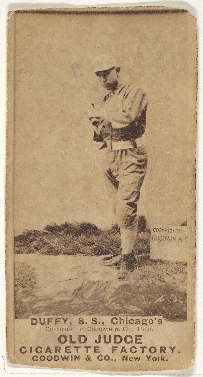 Hugh Duffy, Shortstop, Chicago, from the Old Judge series (N172) for Old Judge Cigarettes, Issued by Goodwin &amp; Company, Albumen photograph 