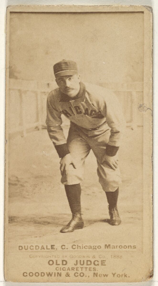 Dan Dugdale, Catcher, Chicago Maroons, from the Old Judge series (N172) for Old Judge Cigarettes, Issued by Goodwin &amp; Company, Albumen photograph 