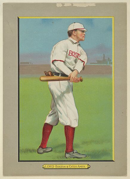 Harry Lord, Third Baseman, Boston Red Sox (American League), Chicago White Sox (American League), from Turkey Red Cabinets (T3), American Tobacco Company, Chromolithograph with hand-coloring 