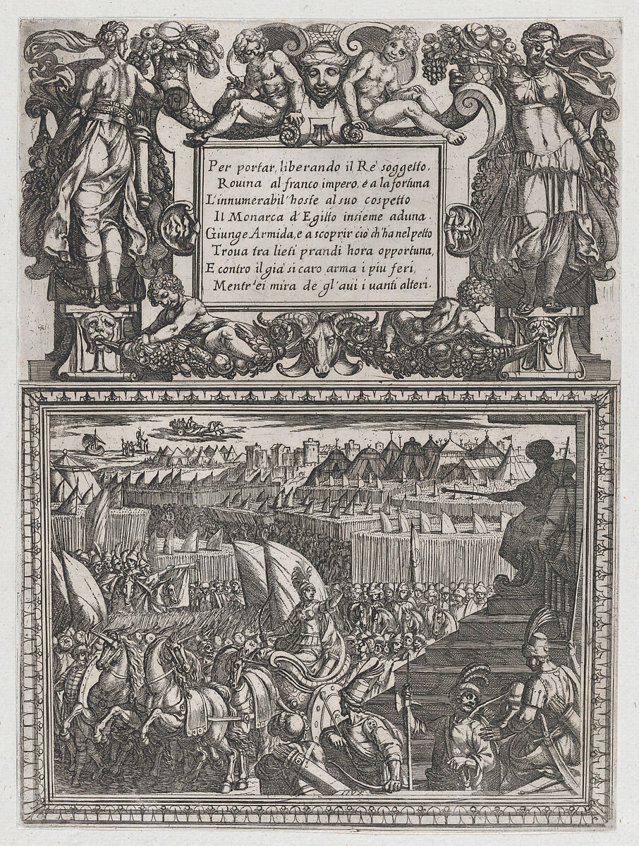 Plate 17: Illustration to Canto XVII, from Torquato Tasso's "Gerusalemme liberata III", Antonio Tempesta (Italian, Florence 1555–1630 Rome), Etching 