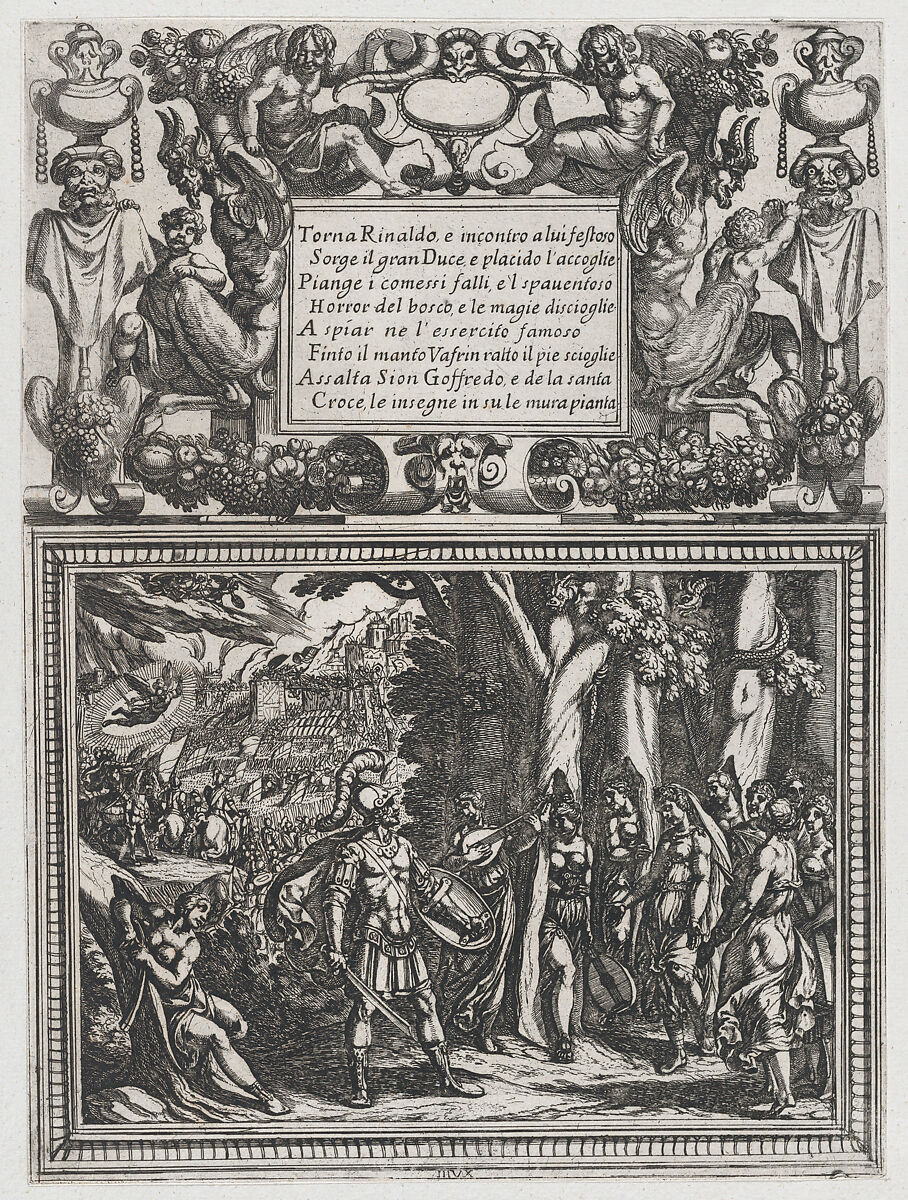 Plate 18: Illustration to Canto XVIII, from Torquato Tasso's "Gerusalemme liberata III", Antonio Tempesta (Italian, Florence 1555–1630 Rome), Etching 