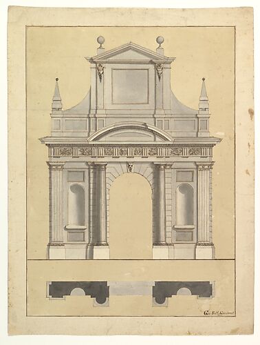 Plan and Elevation of an Entrance