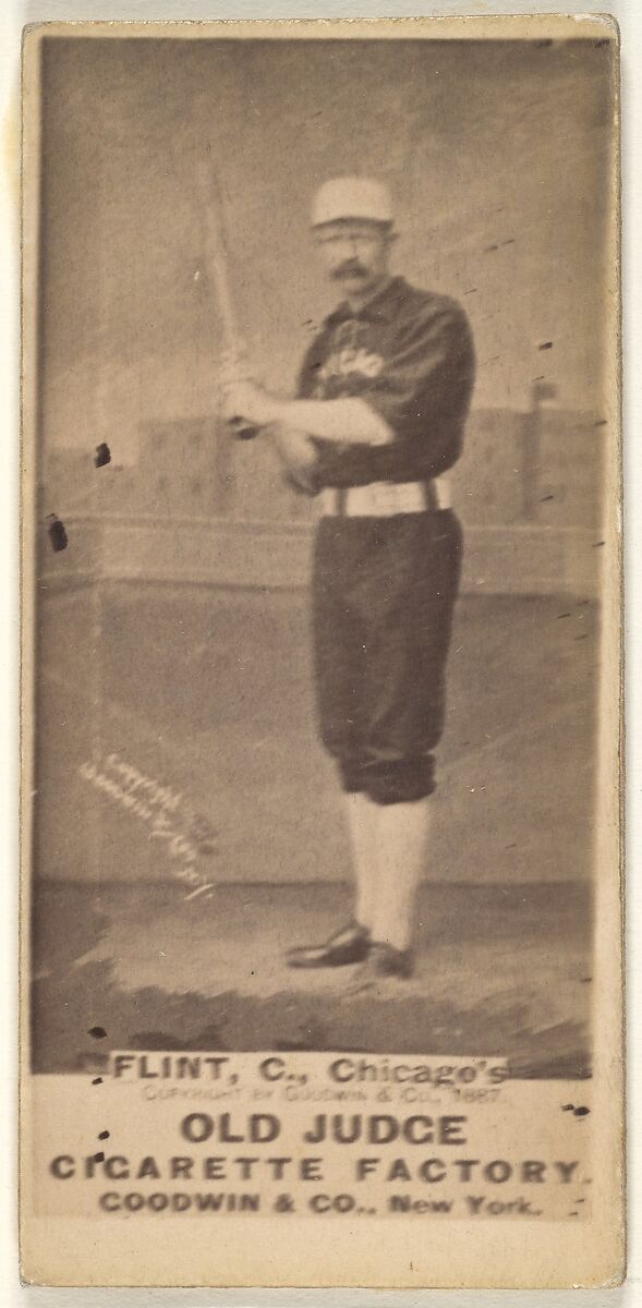 Frank Sylvester "Silver" Flint, Catcher, Chicago, from the Old Judge series (N172) for Old Judge Cigarettes, Issued by Goodwin &amp; Company, Albumen photograph 