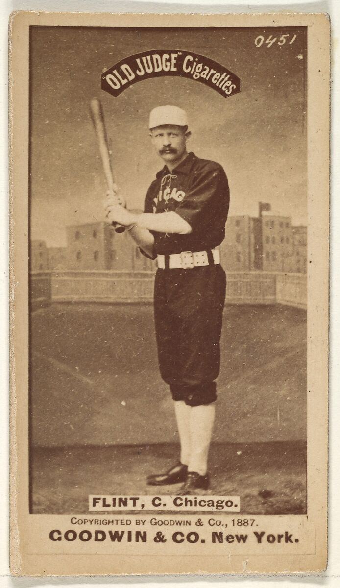 Frank Sylvester "Silver" Flint, Catcher, Chicago, from the Old Judge series (N172) for Old Judge Cigarettes, Issued by Goodwin &amp; Company, Albumen photograph 