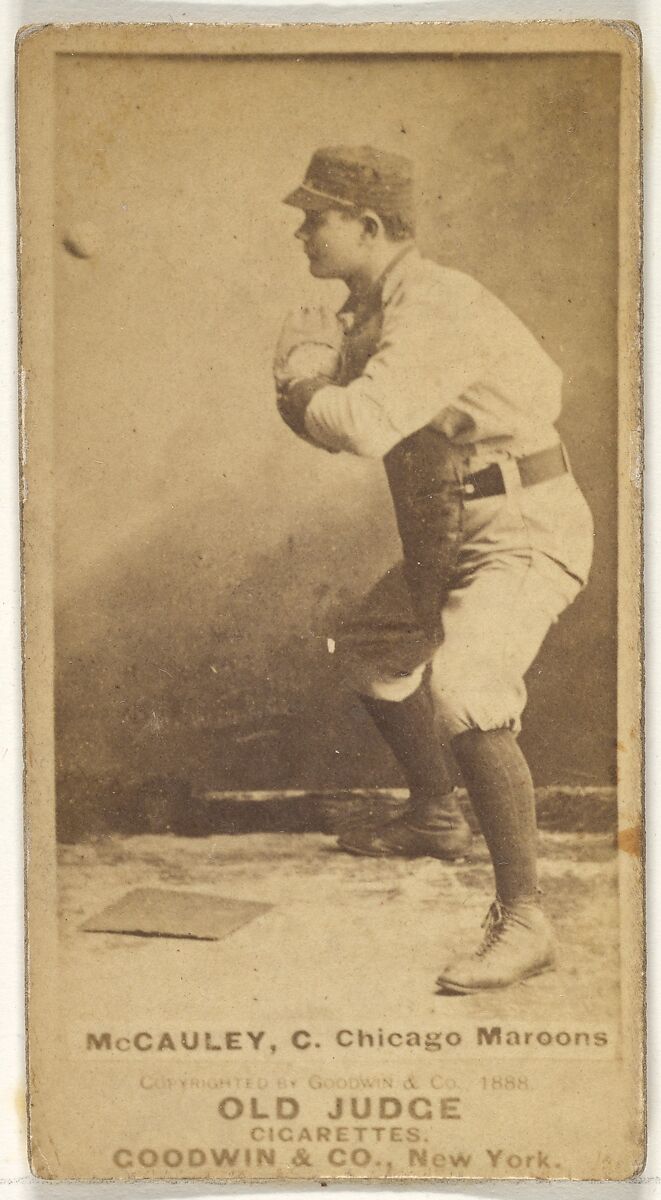 McCauley, Catcher, Chicago, from the Old Judge series (N172) for Old Judge Cigarettes, Issued by Goodwin &amp; Company, Albumen photograph 