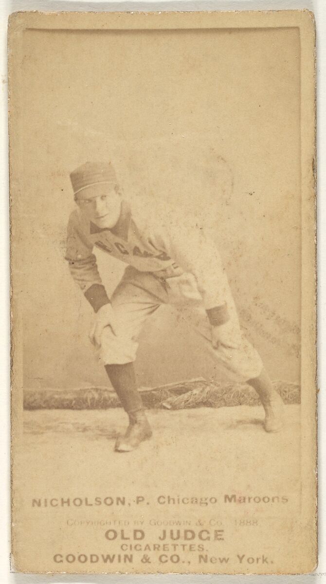 Nicholson, Pitcher, Chicago, from the Old Judge series (N172) for Old Judge Cigarettes, Issued by Goodwin &amp; Company, Albumen photograph 